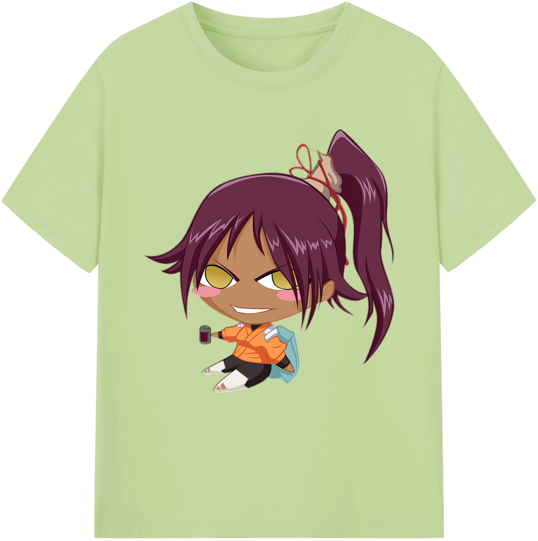 （画像用） ブリーチ 四楓院 夜一（しほういん よるいち） BLEACH Shihouin Yoruichi 綿100％半袖Tシャツ（フロントプリント）